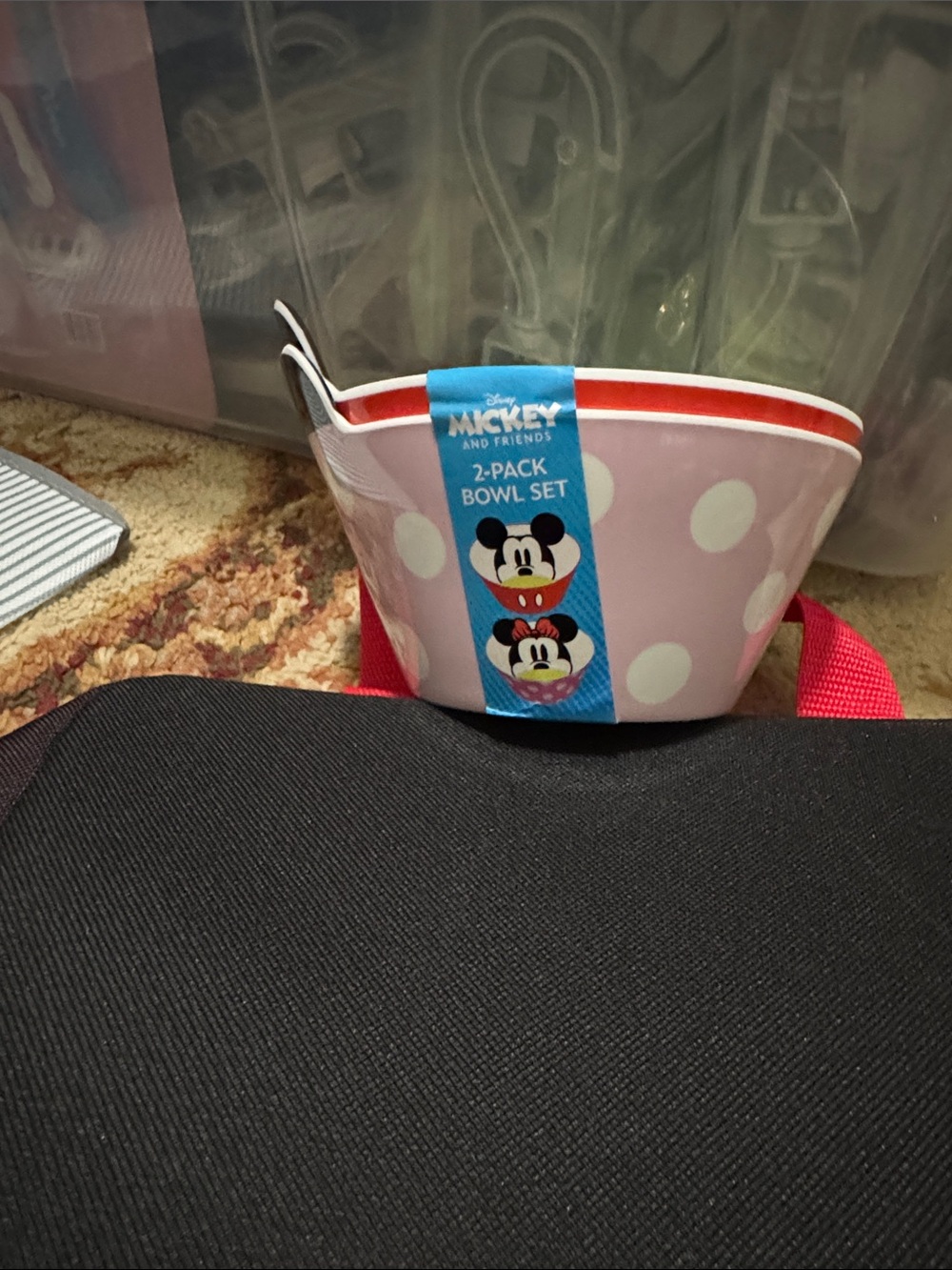Disney Minnie Mouse Pink and White Polka Dot Kids Bowl Set (2-Pack)